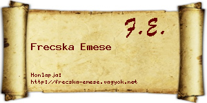 Frecska Emese névjegykártya